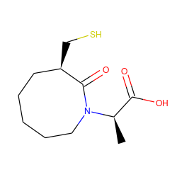 C[C@H](C(=O)O)N1CCCCC[C@@H](CS)C1=O ZINC000027901588