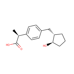 C[C@H](C(=O)O)c1ccc(C[C@@H]2CCC[C@H]2O)cc1 ZINC000028224814