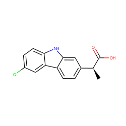 C[C@H](C(=O)O)c1ccc2c(c1)[nH]c1ccc(Cl)cc12 ZINC000000020235