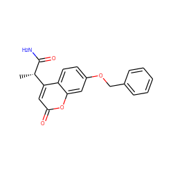 C[C@H](C(N)=O)c1cc(=O)oc2cc(OCc3ccccc3)ccc12 ZINC000045290399