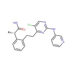 C[C@H](C(N)=O)c1ccccc1CCc1nc(Nc2cccnc2)ncc1Cl ZINC000211113897