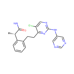 C[C@H](C(N)=O)c1ccccc1CCc1nc(Nc2cncnc2)ncc1Cl ZINC000211023148