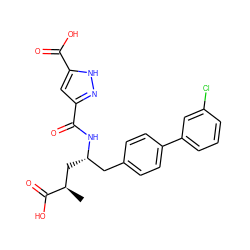 C[C@H](C[C@@H](Cc1ccc(-c2cccc(Cl)c2)cc1)NC(=O)c1cc(C(=O)O)[nH]n1)C(=O)O ZINC000143538254