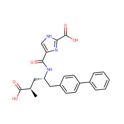 C[C@H](C[C@@H](Cc1ccc(-c2ccccc2)cc1)NC(=O)c1c[nH]c(C(=O)O)n1)C(=O)O ZINC000142144564