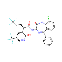 C[C@H](C[C@H](C(N)=O)[C@@H](CCC(F)(F)F)C(=O)N[C@H]1N=C(c2ccccc2)c2cccc(Cl)c2NC1=O)C(F)(F)F ZINC000205761930