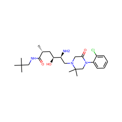 C[C@H](C[C@H](O)[C@@H](N)CN1CC(=O)N(c2ccccc2Cl)CC1(C)C)C(=O)NCC(C)(C)C ZINC000096270471