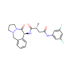 C[C@H](CC(=O)Nc1cc(F)cc(F)c1)C(=O)N[C@@H]1C(=O)N2CCCN2Cc2ccccc21 ZINC001772627406