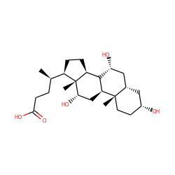 C[C@H](CCC(=O)O)[C@H]1CC[C@H]2[C@H]3[C@H](C[C@H](O)[C@@]21C)[C@@]1(C)CC[C@@H](O)C[C@H]1C[C@H]3O ZINC000006858022