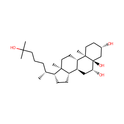 C[C@H](CCCC(C)(C)O)[C@H]1CC[C@H]2[C@@H]3C[C@@H](O)[C@@]4(O)C[C@@H](O)CC[C@]4(C)[C@H]3CC[C@@]21C ZINC000299839153