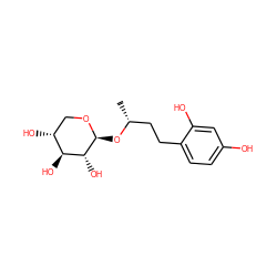 C[C@H](CCc1ccc(O)cc1O)O[C@@H]1OC[C@@H](O)[C@H](O)[C@H]1O ZINC000103237489