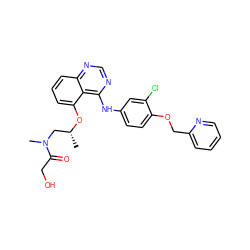 C[C@H](CN(C)C(=O)CO)Oc1cccc2ncnc(Nc3ccc(OCc4ccccn4)c(Cl)c3)c12 ZINC000028950749