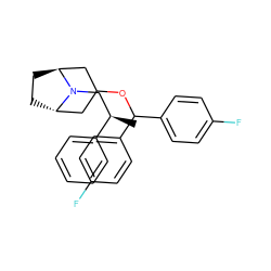 C[C@H](CN1[C@H]2CC[C@H]1CC(OC(c1ccc(F)cc1)c1ccc(F)cc1)C2)c1ccccc1 ZINC000101483156