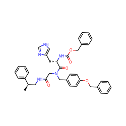 C[C@H](CNC(=O)CN(Cc1ccc(OCc2ccccc2)cc1)C(=O)[C@H](Cc1c[nH]cn1)NC(=O)OCc1ccccc1)c1ccccc1 ZINC000026976370