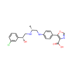 C[C@H](CNc1ccc(-c2ocnc2C(=O)O)cc1)NC[C@H](O)c1cccc(Cl)c1 ZINC000028948445