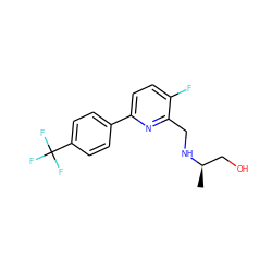 C[C@H](CO)NCc1nc(-c2ccc(C(F)(F)F)cc2)ccc1F ZINC000204414486