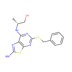 C[C@H](CO)Nc1nc(SCc2ccccc2)nc2sc(N)nc12 ZINC000001908450