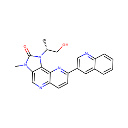 C[C@H](CO)n1c(=O)n(C)c2cnc3ccc(-c4cnc5ccccc5c4)nc3c21 ZINC000118542027