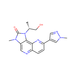 C[C@H](CO)n1c(=O)n(C)c2cnc3ccc(-c4cnn(C)c4)nc3c21 ZINC000118533999