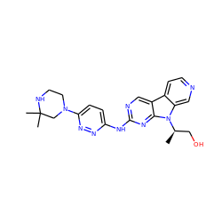 C[C@H](CO)n1c2cnccc2c2cnc(Nc3ccc(N4CCNC(C)(C)C4)nn3)nc21 ZINC000169706836