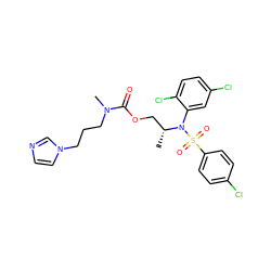 C[C@H](COC(=O)N(C)CCCn1ccnc1)N(c1cc(Cl)ccc1Cl)S(=O)(=O)c1ccc(Cl)cc1 ZINC000028976133