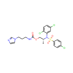 C[C@H](COC(=O)NCCCn1ccnc1)N(c1cc(Cl)ccc1Cl)S(=O)(=O)c1ccc(Cl)cc1 ZINC000028976127