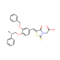 C[C@H](COc1ccc(/C=C2\SC(=S)N(CC(=O)O)C2=O)cc1OCc1ccccc1)c1ccccc1 ZINC000028364517