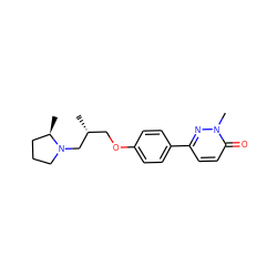 C[C@H](COc1ccc(-c2ccc(=O)n(C)n2)cc1)CN1CCC[C@H]1C ZINC000072114865