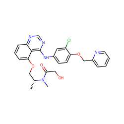 C[C@H](COc1cccc2ncnc(Nc3ccc(OCc4ccccn4)c(Cl)c3)c12)N(C)C(=O)CO ZINC000028950744