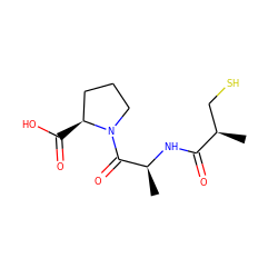 C[C@H](CS)C(=O)N[C@@H](C)C(=O)N1CCC[C@@H]1C(=O)O ZINC000029474310