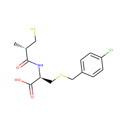 C[C@H](CS)C(=O)N[C@@H](CSCc1ccc(Cl)cc1)C(=O)O ZINC000040980053