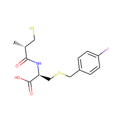 C[C@H](CS)C(=O)N[C@@H](CSCc1ccc(I)cc1)C(=O)O ZINC000001903246