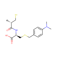 C[C@H](CS)C(=O)N[C@@H](CSCc1ccc(N(C)C)cc1)C(=O)O ZINC000001892774