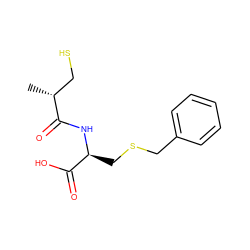 C[C@H](CS)C(=O)N[C@@H](CSCc1ccccc1)C(=O)O ZINC000013738078