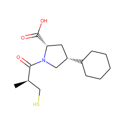 C[C@H](CS)C(=O)N1C[C@@H](C2CCCCC2)C[C@H]1C(=O)O ZINC000040640960