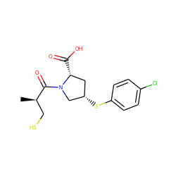 C[C@H](CS)C(=O)N1C[C@@H](Sc2ccc(Cl)cc2)C[C@H]1C(=O)O ZINC000039315906