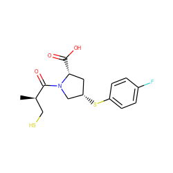 C[C@H](CS)C(=O)N1C[C@@H](Sc2ccc(F)cc2)C[C@H]1C(=O)O ZINC000040466879