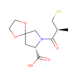 C[C@H](CS)C(=O)N1CC2(C[C@H]1C(=O)O)OCCO2 ZINC000028005795