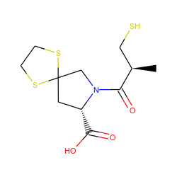 C[C@H](CS)C(=O)N1CC2(C[C@H]1C(=O)O)SCCS2 ZINC000028003664