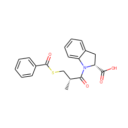 C[C@H](CSC(=O)c1ccccc1)C(=O)N1c2ccccc2C[C@@H]1C(=O)O ZINC000001608467