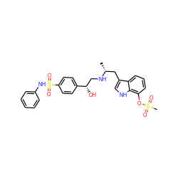 C[C@H](Cc1c[nH]c2c(OS(C)(=O)=O)cccc12)NC[C@H](O)c1ccc(S(=O)(=O)Nc2ccccc2)cc1 ZINC000103293379