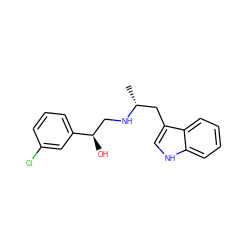 C[C@H](Cc1c[nH]c2ccccc12)NC[C@@H](O)c1cccc(Cl)c1 ZINC000000021228