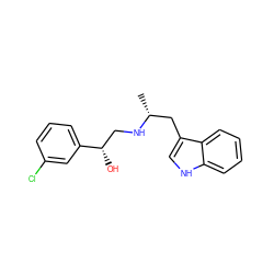 C[C@H](Cc1c[nH]c2ccccc12)NC[C@H](O)c1cccc(Cl)c1 ZINC000000006635