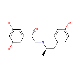 C[C@H](Cc1ccc(O)cc1)NC[C@@H](O)c1cc(O)cc(O)c1 ZINC000000020252