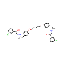 C[C@H](Cc1ccc(OCCCCCOc2ccc(C[C@@H](C)NC[C@H](O)c3cccc(Cl)c3)cc2)cc1)NC[C@H](O)c1cccc(Cl)c1 ZINC000048307341