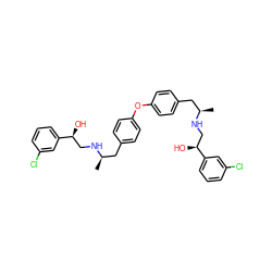 C[C@H](Cc1ccc(Oc2ccc(C[C@@H](C)NC[C@H](O)c3cccc(Cl)c3)cc2)cc1)NC[C@H](O)c1cccc(Cl)c1 ZINC000049626465