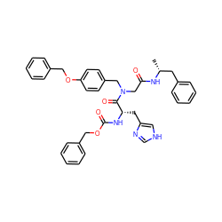 C[C@H](Cc1ccccc1)NC(=O)CN(Cc1ccc(OCc2ccccc2)cc1)C(=O)[C@H](Cc1c[nH]cn1)NC(=O)OCc1ccccc1 ZINC000027080193