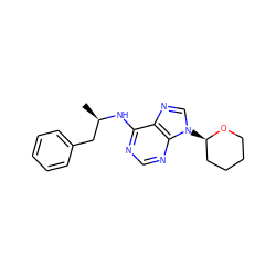 C[C@H](Cc1ccccc1)Nc1ncnc2c1ncn2[C@@H]1CCCCO1 ZINC000027103796