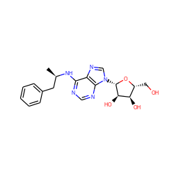 C[C@H](Cc1ccccc1)Nc1ncnc2c1ncn2[C@@H]1O[C@H](CO)[C@@H](O)[C@H]1O ZINC000004475322