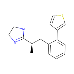 C[C@H](Cc1ccccc1-c1ccsc1)C1=NCCN1 ZINC000473125756