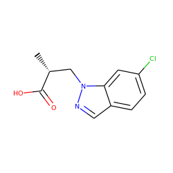 C[C@H](Cn1ncc2ccc(Cl)cc21)C(=O)O ZINC001772622081